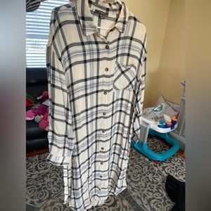 Primark Long Plaid Dress Shirt